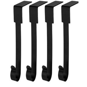 4 Pack Christmas Stockings Holder Hanger,Metal Hooks for Hanging Christmas black